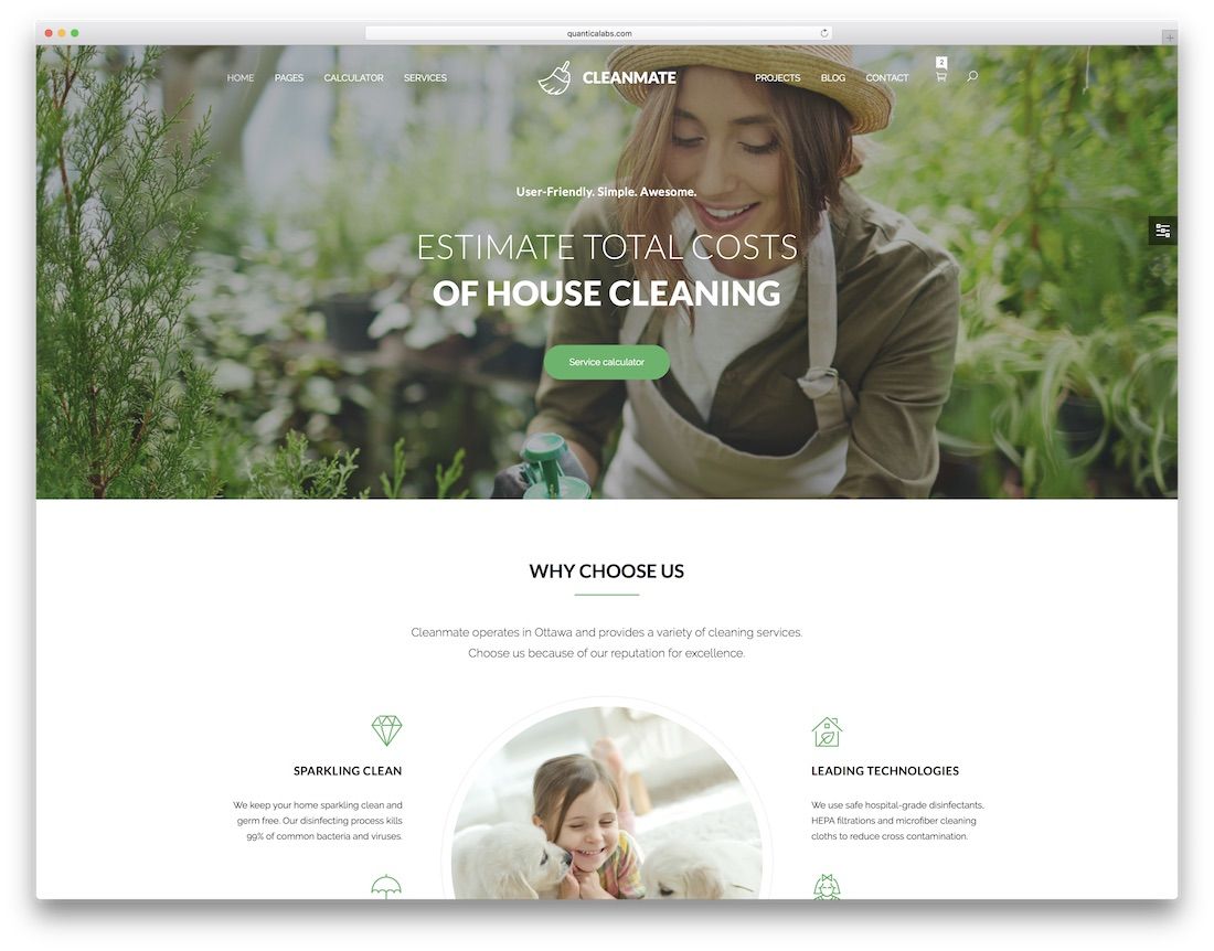 modèle de site Web convivial pour les mobiles cleanmate