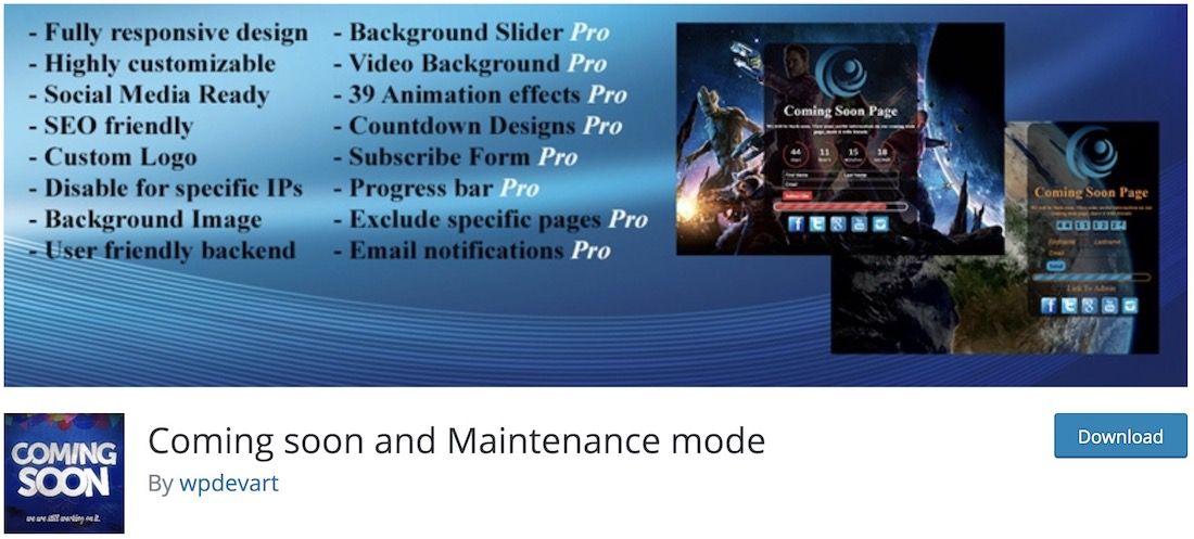 bientôt disponible et plugin wordpress en mode maintenance
