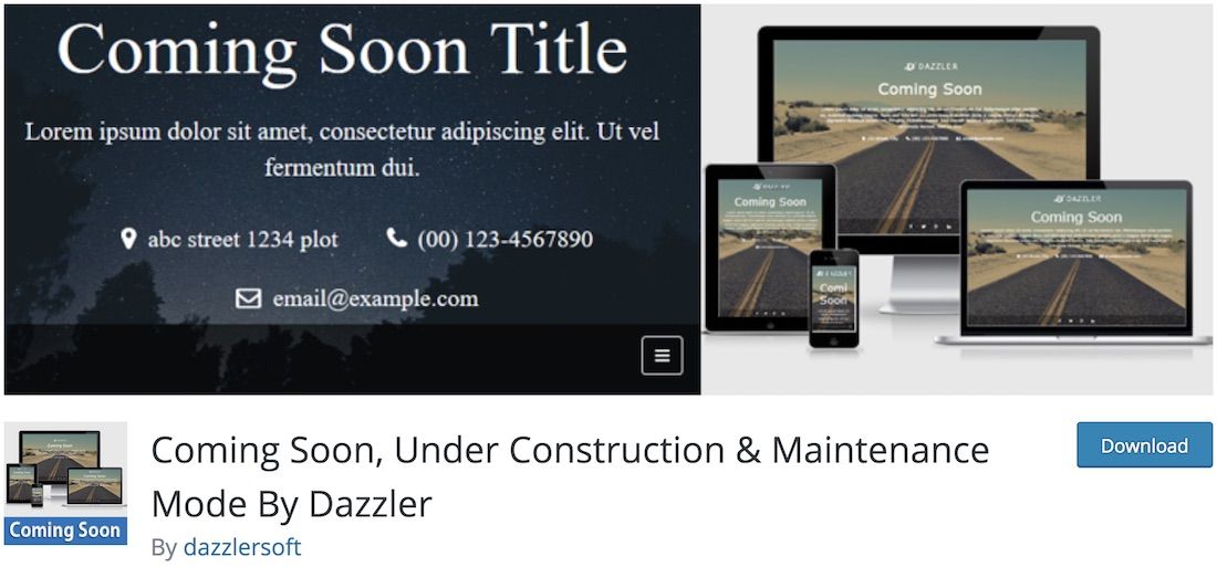 bientôt disponible plugin de maintenance wp wordpress