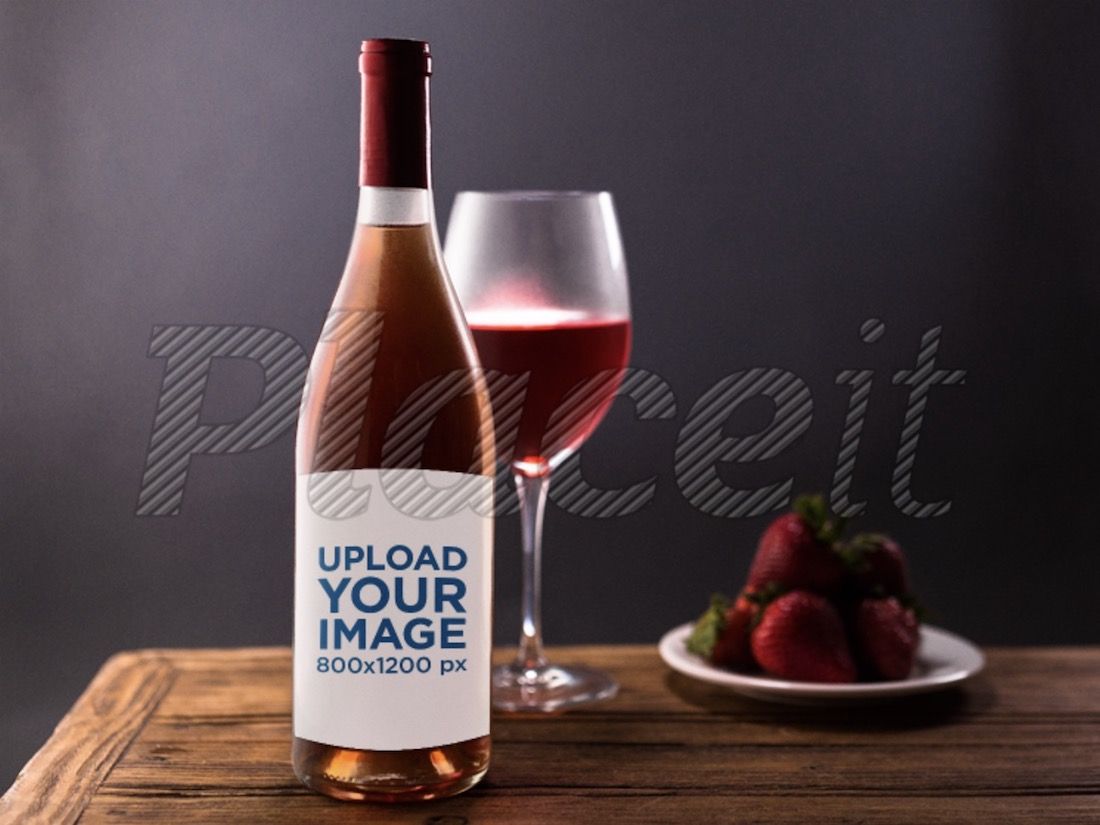 vorlage für roséweinflaschen