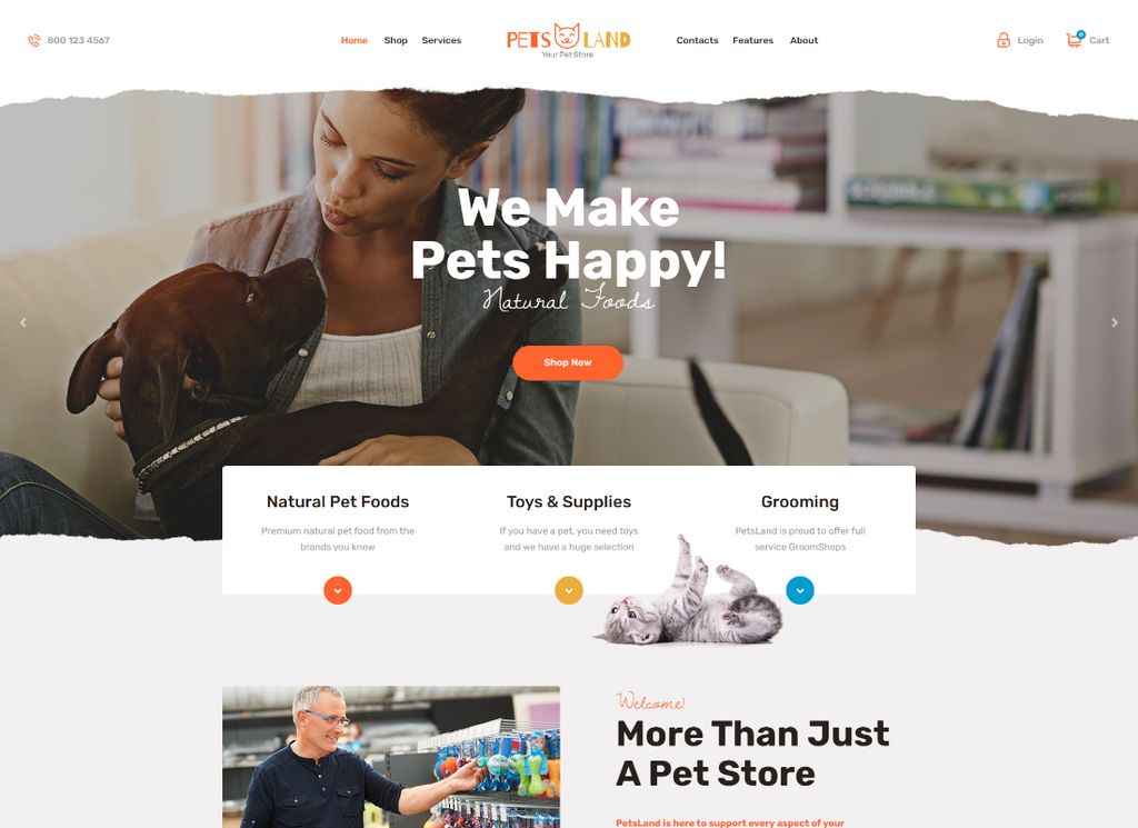 Teren pentru animale de companie | Magazin de animale domestice și tema WordPress veterinară