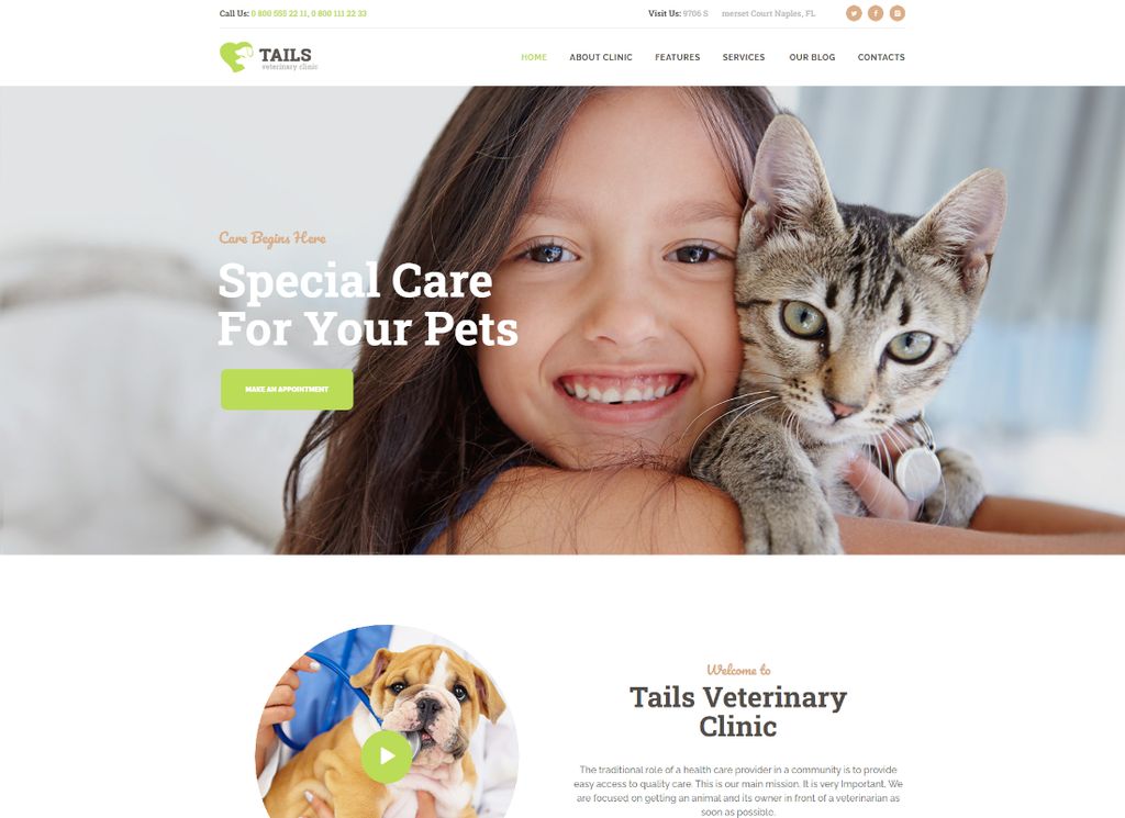Cozi | Clinică veterinară, îngrijire a animalelor de companie și temă WordPress pentru animale + magazin