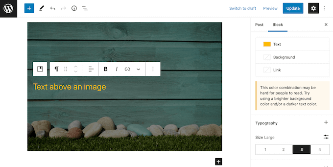 Metin boyutunu büyütme Increasing the text size