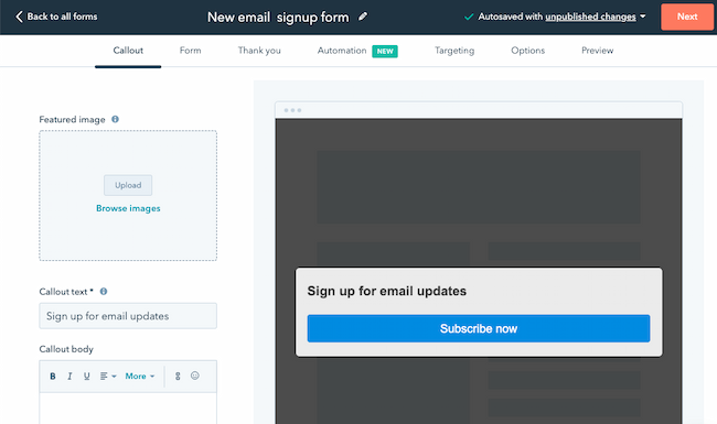 HubSpot-E-Mail-Formular