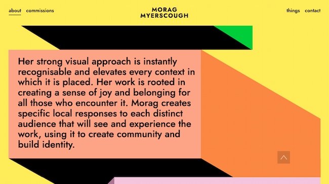 Exemplu de portofoliu de design grafic: Morag Myerscough