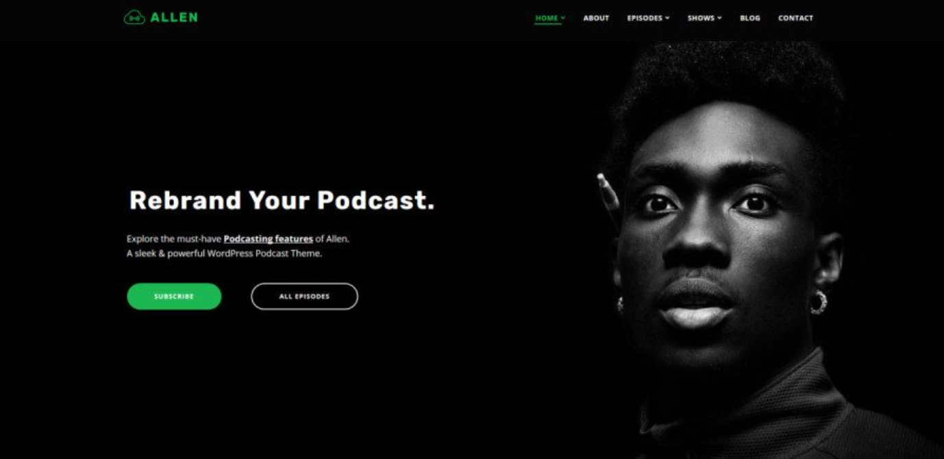 Mejor tema de podcast de WordPress: Tusant