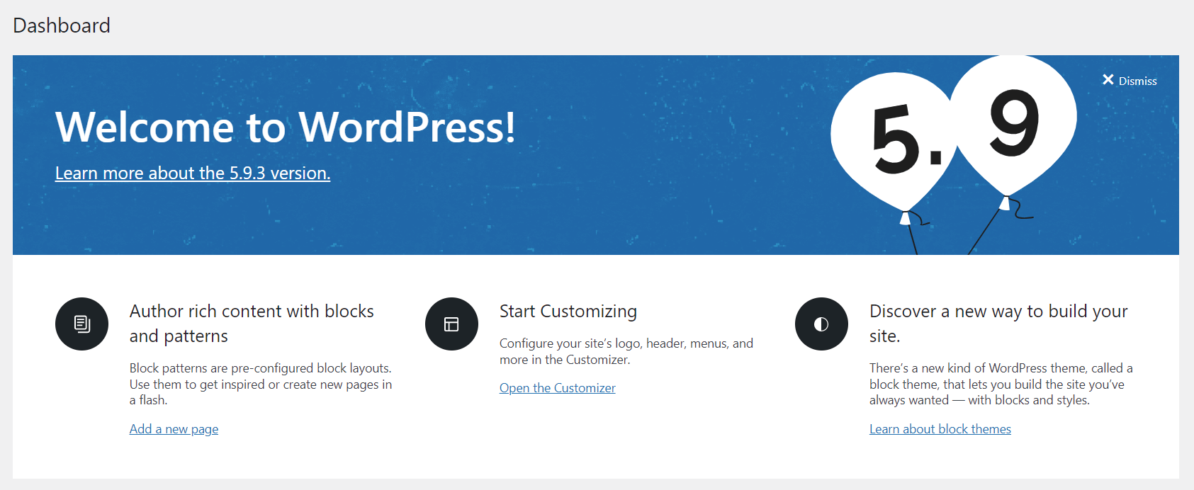 pfo-wordpress-仪表板-欢迎