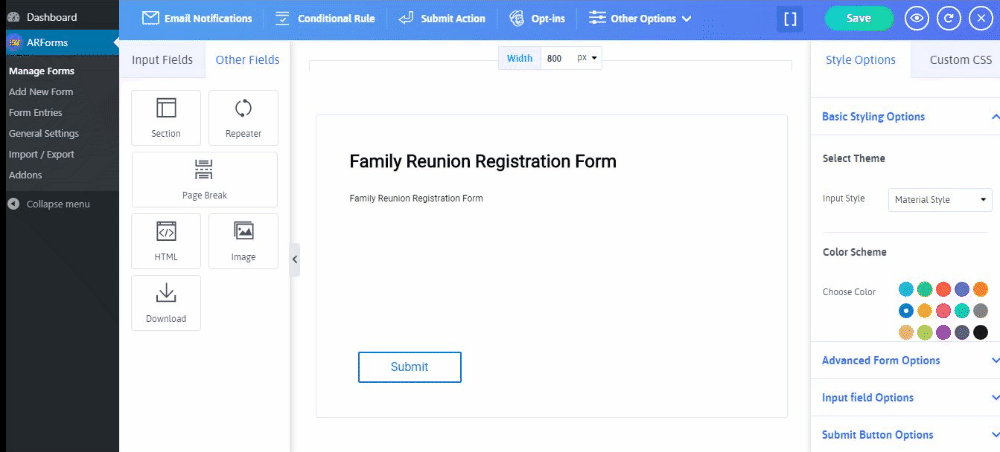 crear formulario de registro