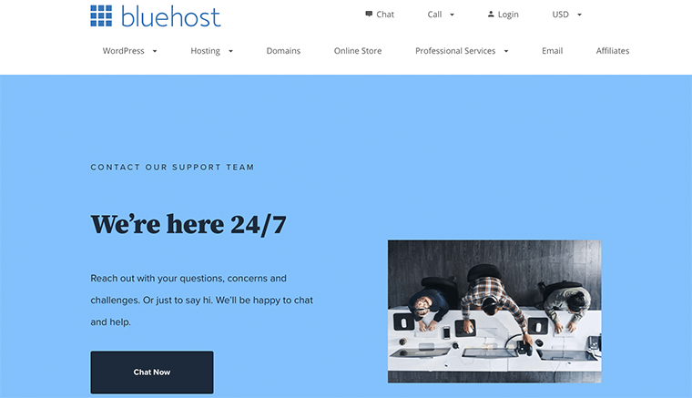 Bluehost 聯繫支持