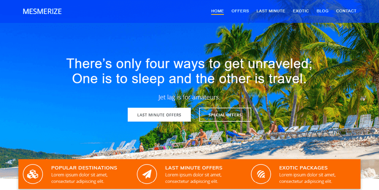 Ipnotizza il tema del blog di viaggio gratuito
