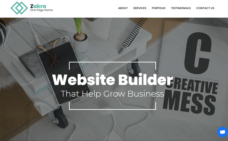 Modello WordPress di Zakra Theme-OnePage