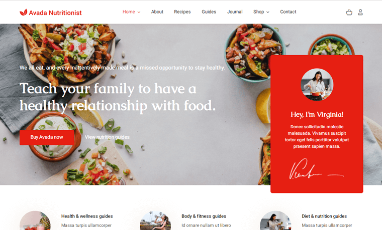 Tema WordPress del blog Avada
