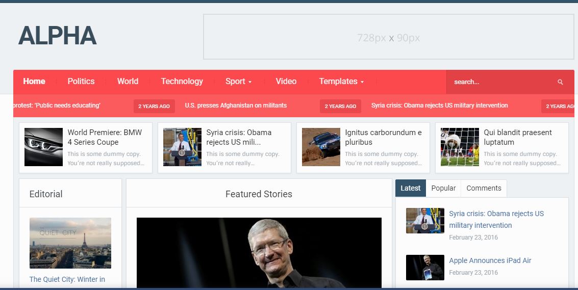 Alpha bestes WordPress-Thema für AdSense