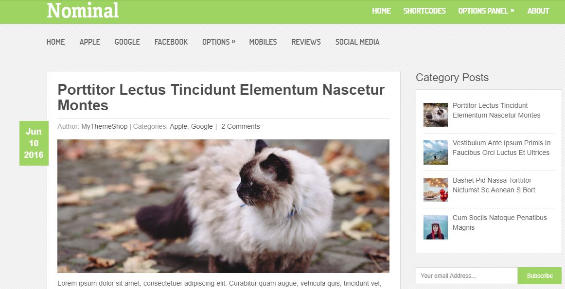 Nominelles Blog-Theme für WordPress-Sites