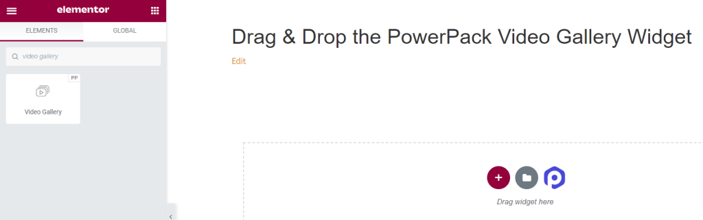 拖放 PowerPack 視頻庫小部件