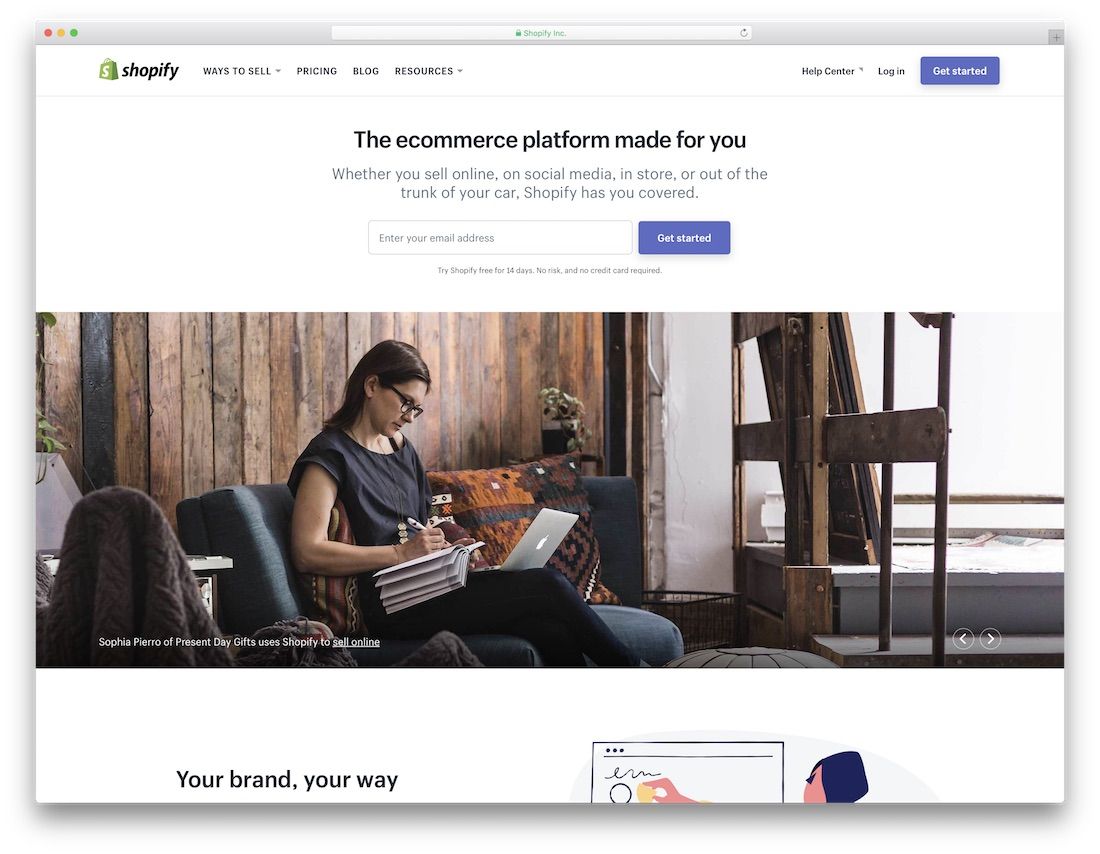 Shopify mejor software de creación de sitios web