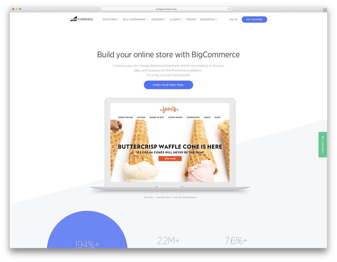 bigcommerce mejor software de creación de sitios web