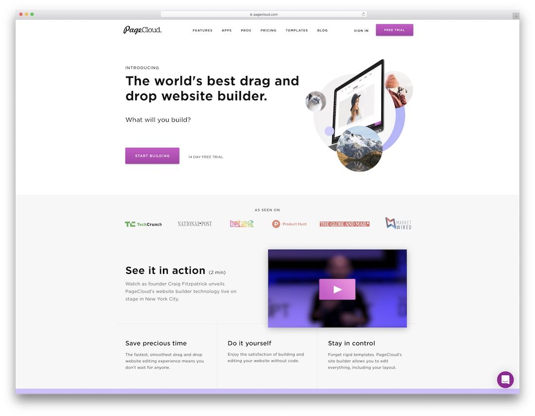 pagecloud mejor software de creación de sitios web