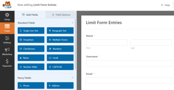 Editați șablonul de formular Edit form template