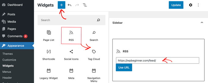 RSS-виджет WordPress The WordPress RSS Widget