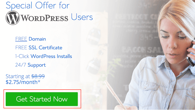 Il piano di web hosting Bluehost The Bluehost web hosting plan
