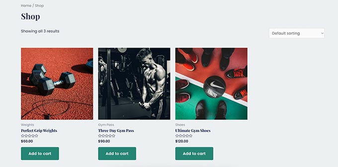Vendita di articoli da palestra online Selling gym merchandise online