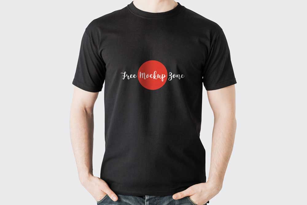 maquete de camiseta preta