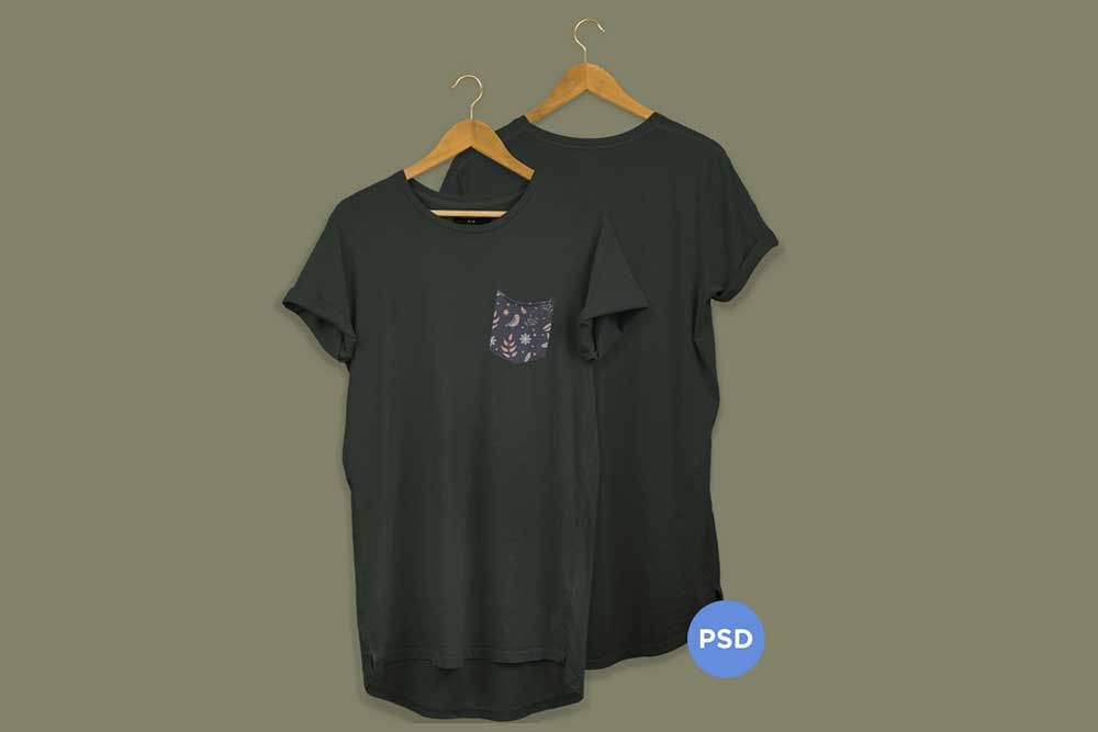 maquete de camiseta preta