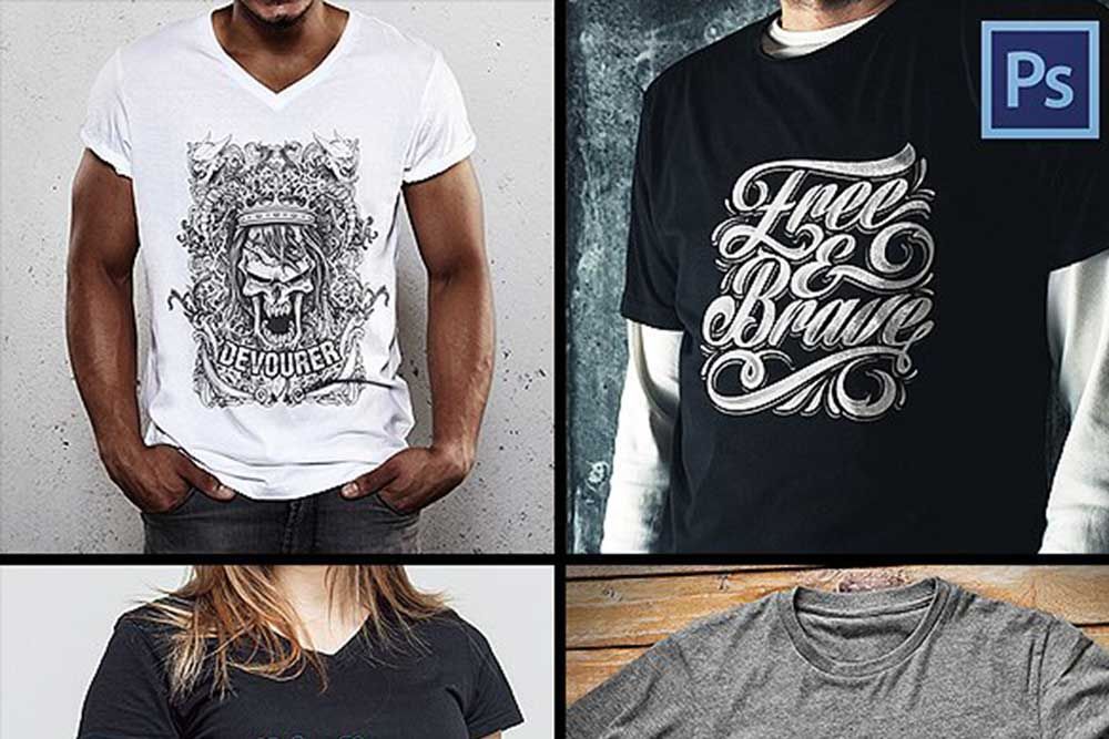 maquete de camiseta preta
