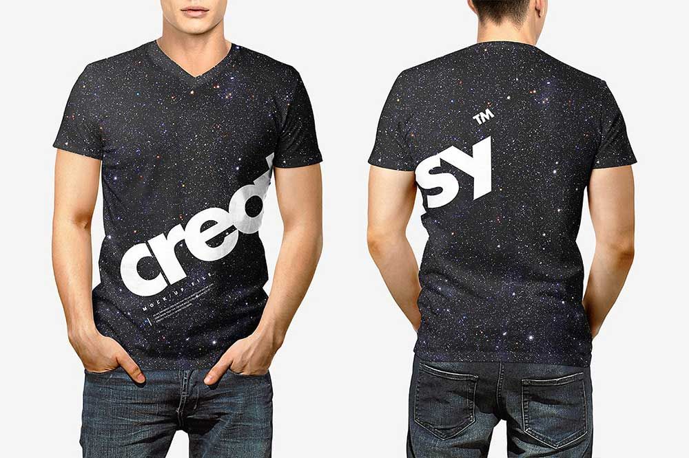 maquete de camiseta preta