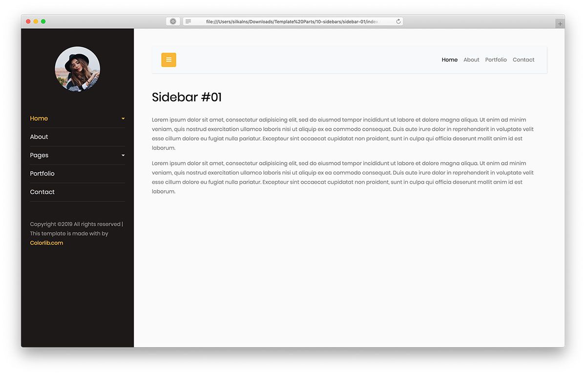 barra laterale bootstrap