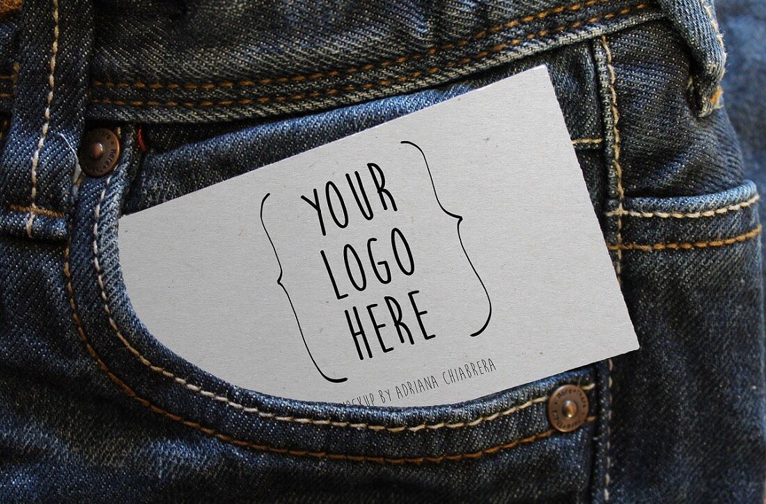 sheet out of jeans pocket mockup