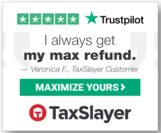 So nutzen Sie Google Bewertungen für Ihr Unternehmen – Nutzen Sie die besten Bewertungen in Retargeting-Kampagnen example of ad from taxslayer showing positive google review for business