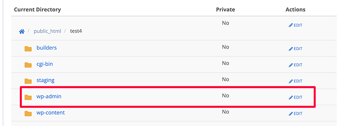 Dossier d'administration de WordPress WordPress admin folder