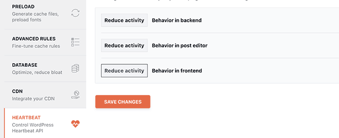 Réduire l'activité de l'API Heartbeat à l'aide de WP Rocket Reduce Heartbeat API activity using WP Rocket