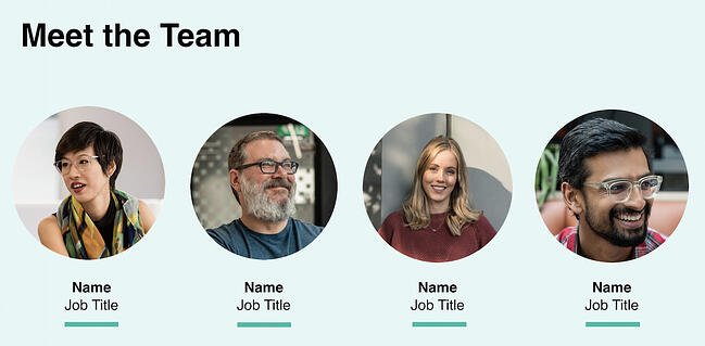 Unternehmensprofilvorlage: Lernen Sie das Team kennen