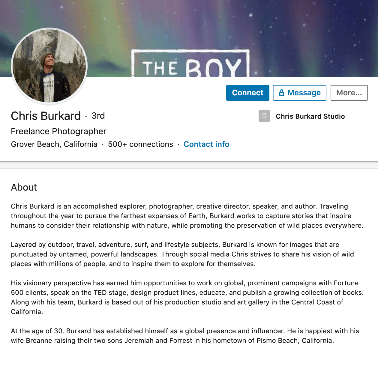 Chris Burkard 在 LinkedIn 上的職業簡介