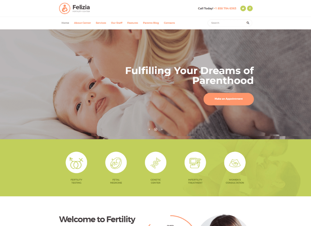 felizia | Centro de Fertilidad y Tema Médico de WordPress