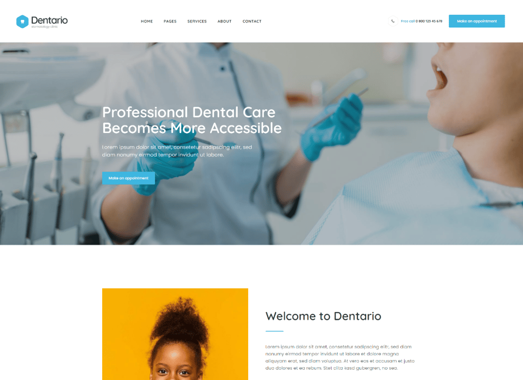 dentario | Tema de WordPress para dentistas, médicos y sanitarios + RTL