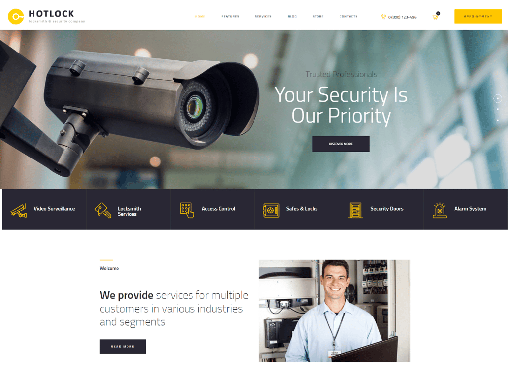 HotLock | Çilingir ve Güvenlik Sistemleri WordPress Teması + RTL