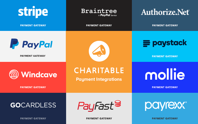 WP Charitable Payment Gateway-Integrationen für WordPress WP Charitable Payment Gateway Integrations for WordPress