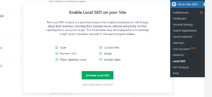 激活本地 SEO Activate local SEO