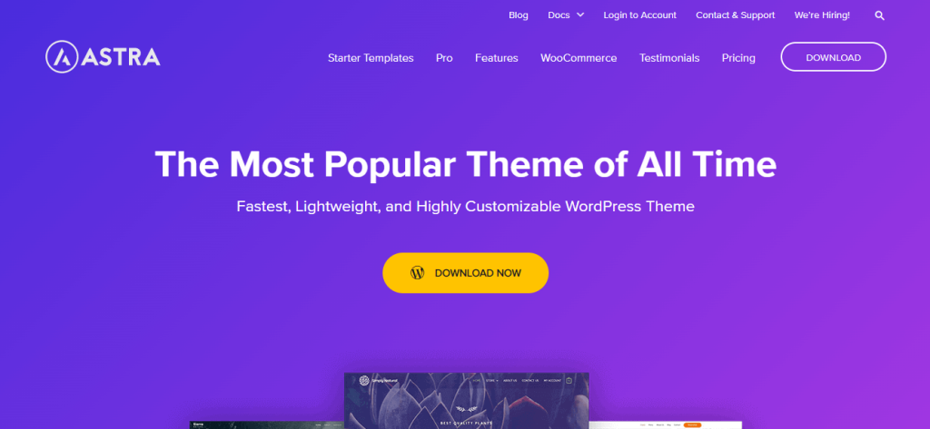 Astra, tema WordPress para blogs