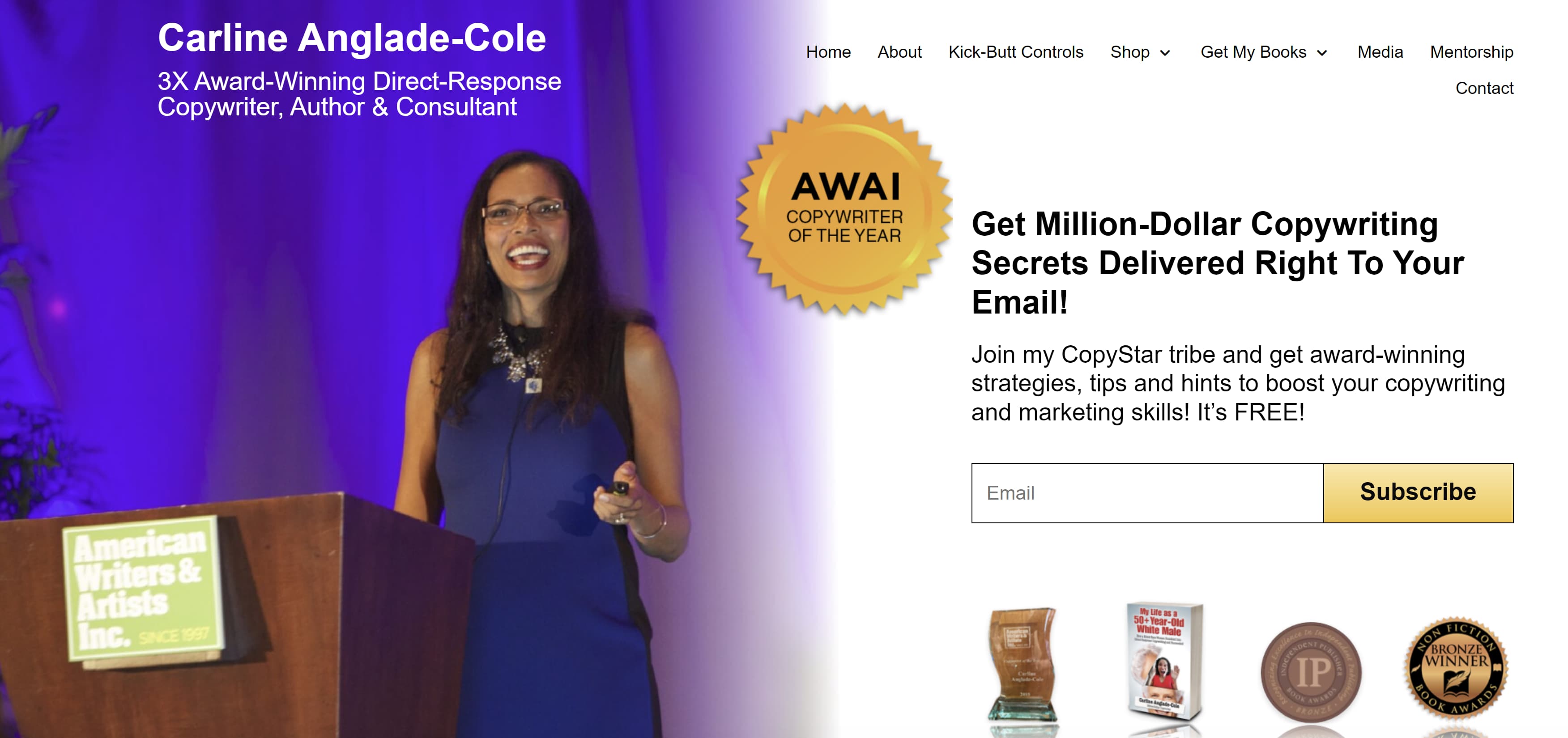 مثال على محفظة Copywriting لكارلين كول