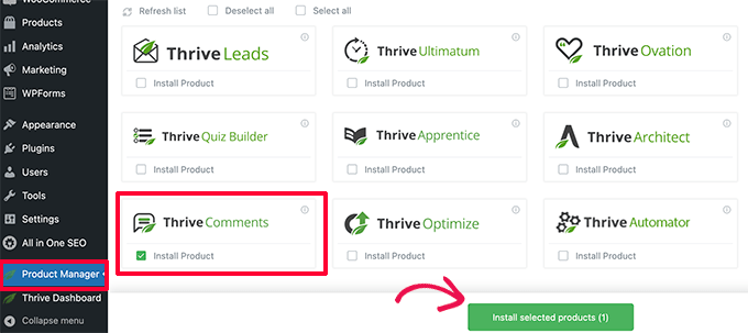 Thriveコメントをインストールする