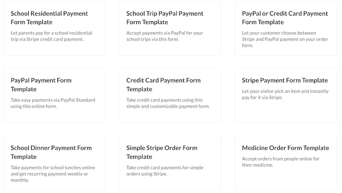WPFormlar 的付款模板