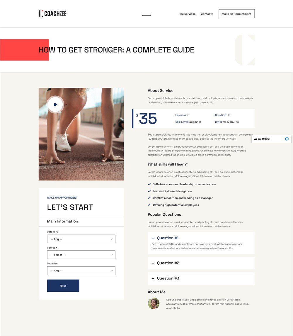 détails des cours de fitness