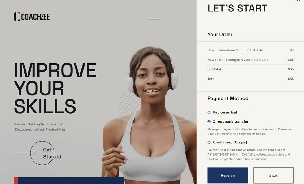 5 payer la réservation de commande