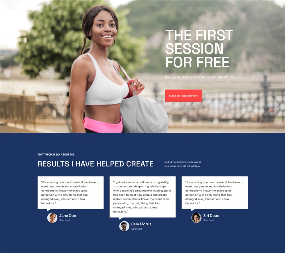 témoignages cours de fitness système de réservation wordpress
