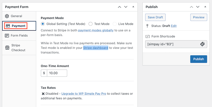 Stripe ödeme modunuzu ayarlama